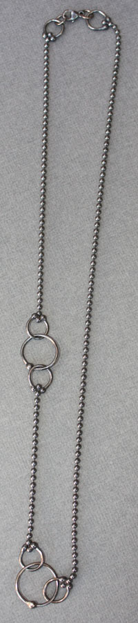 Ball Chain with Fine Silver Circles