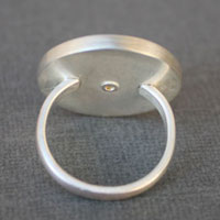 Sterling Silver Round Retro Ring Back View