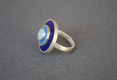 Sterling Silver Round Retro Ring